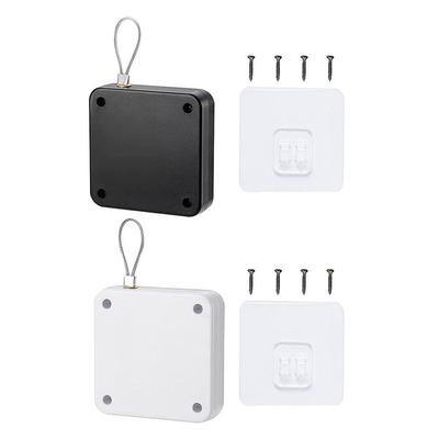 Black White Telescopic Door Device Non Punching Punch Free Door Closing Device Bold Drawstring Telescopic Sliding Door Device