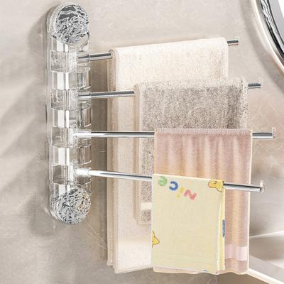 Porte-serviettes avec bras pivotant rotatif et ventouse, installation murale simple