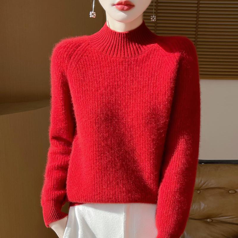 Women Sweater 100% Wool MODERN NEW SAGA Turtleneck Knit Pullover Thick Winter Jumpers Female Knit Tops