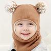 Children’s Fleece-Lined Knit Hat and Scarf with Ear Protection for Winter