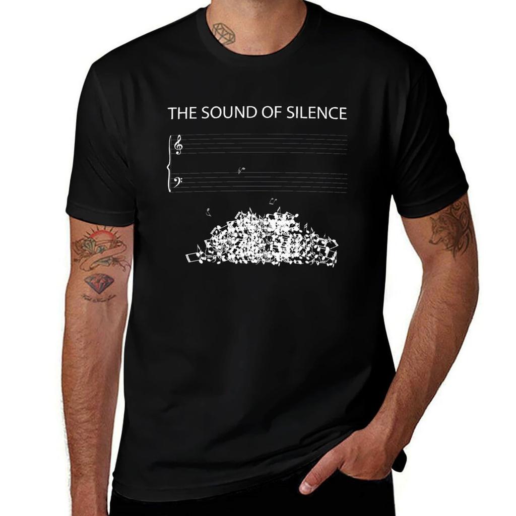Funny Sheet Music Design Of The Sound Of Silence Tshirt Casual Graphic Print Tee