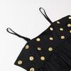 Summer 2025 Women's European & American Fashion Pleated Hem Spaghetti Strap Dress Set