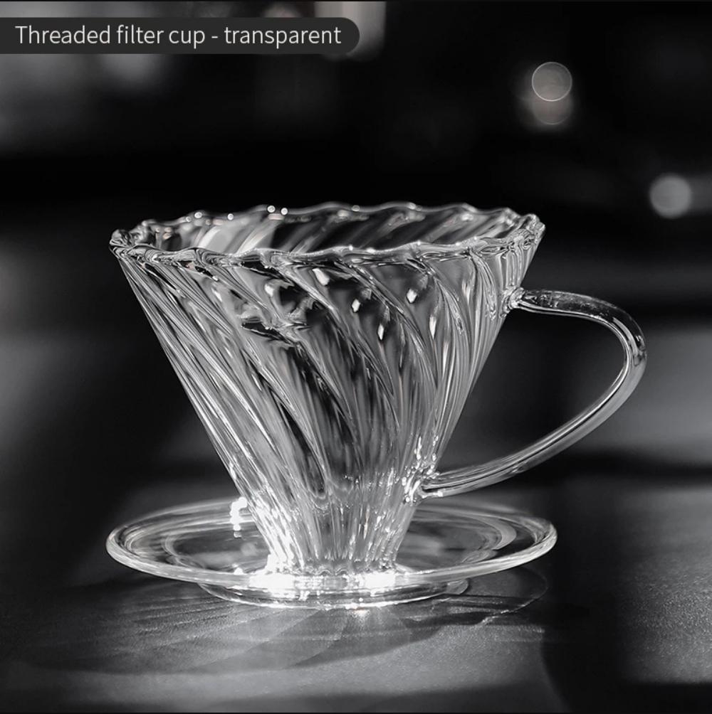 Hand Brewed Coffee Maker Coffee Filter Sharing Pot Set Borosilicate Glass Dripper Set Coffee Server with V02 Coffee Filter