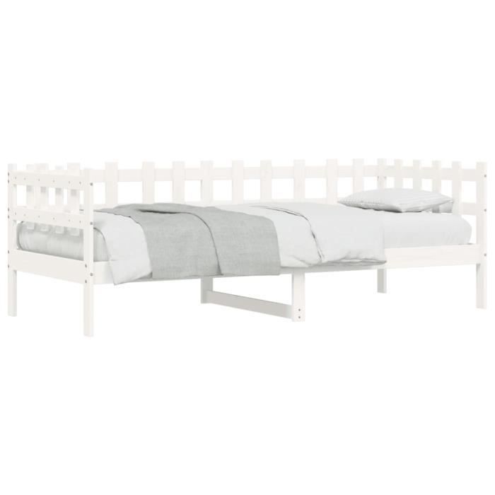 VidaXL Lit de jour Blanc 80x200 cm Bois de pin massif 840377