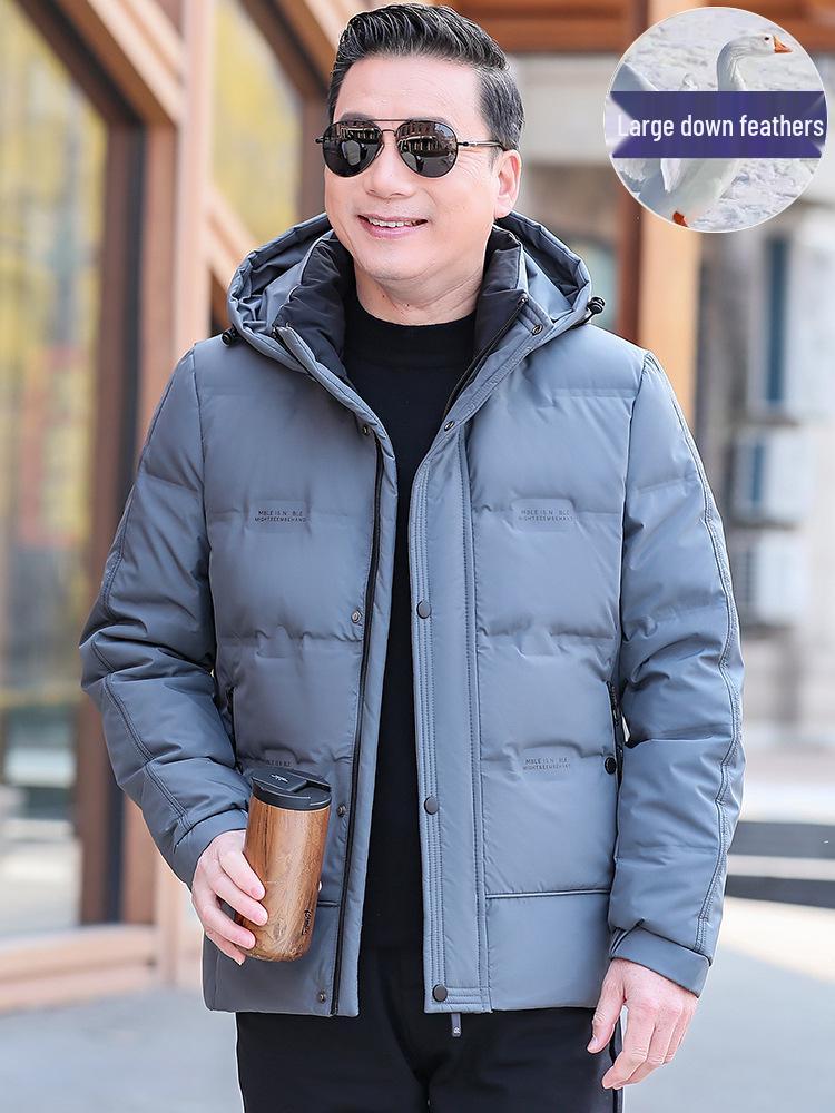 Men's Winter Down Jacket for Middle-Aged & Elderly - Thick, Warm Outerwear for 50s & 60s  