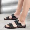 Fashion Men's Leather Slippers Summer Lightweight Soft Sole Casual Beach Sandals Flip Flops Outdoor Mens Shoes Slippers Men Big Size 48