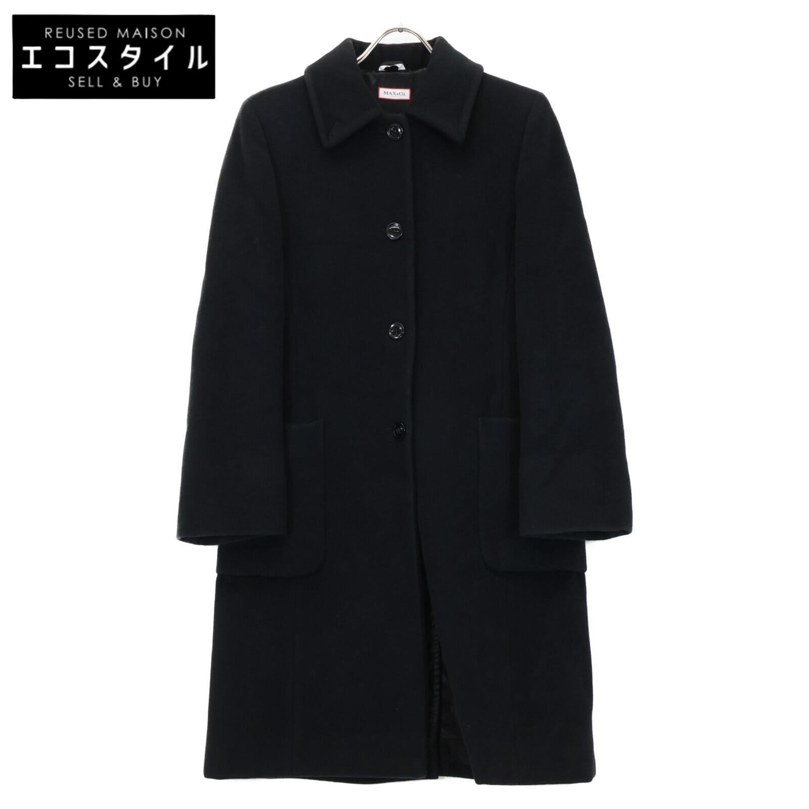 

MAX&Co. Пальто из темно-синей шерсти ангоры с воротником-стойкой 36 черныйБ/у
