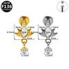 G23 Titanium Alloy Internal Thread Piercing with Flower Pendant Ear Bone Nail
