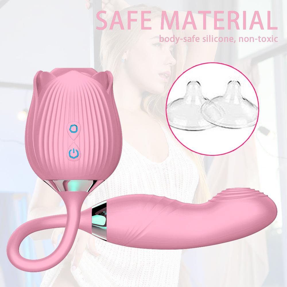 Rose Sucking Licking Vibrator For Women Dildo Clit Sucker Nipple Clitoris Stimulation Vibrators Female Sex Toys For Adults 18+