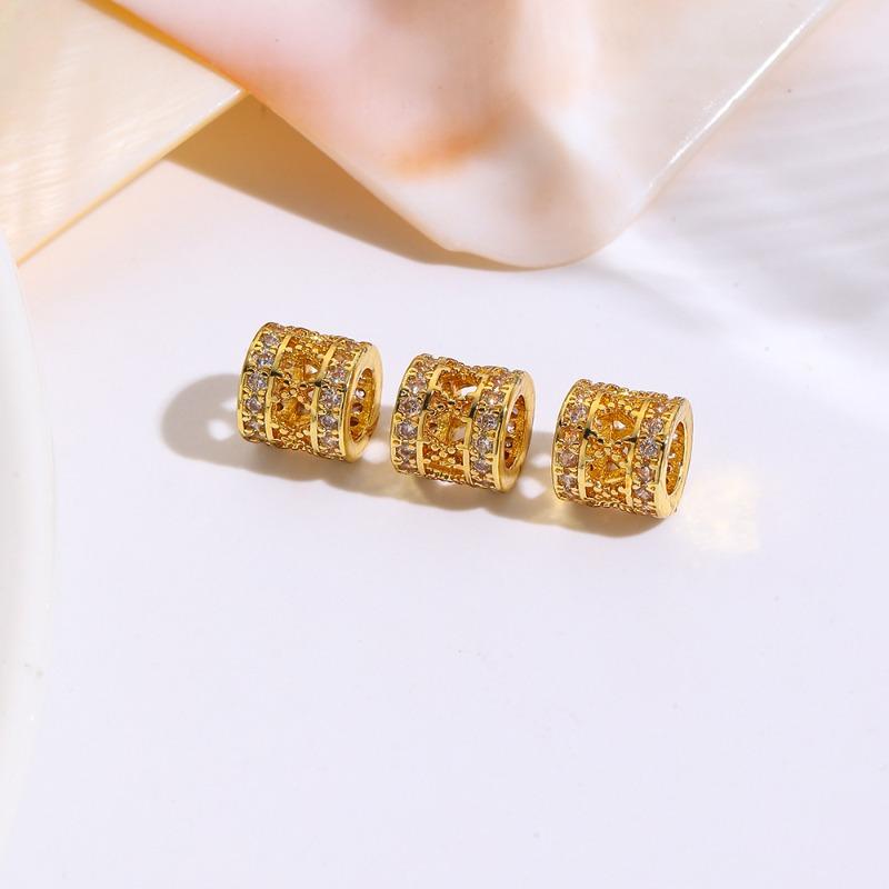 Copper-plated K gold color-preserving beads handmade loose beads DIY bracelet necklace crystal pearl spacer beaded jewelry accessories