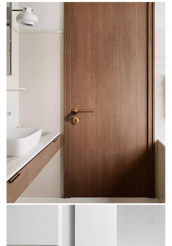 Chinese Style Minimalist Magnetic Walnut Wood Silent Bedroom Door Handle