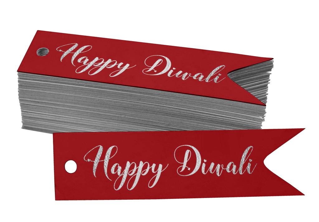 Inkdotpot Pack Of 100 Happy Diwali Favor Paper Tags Craft Real Gold Foil Hang
