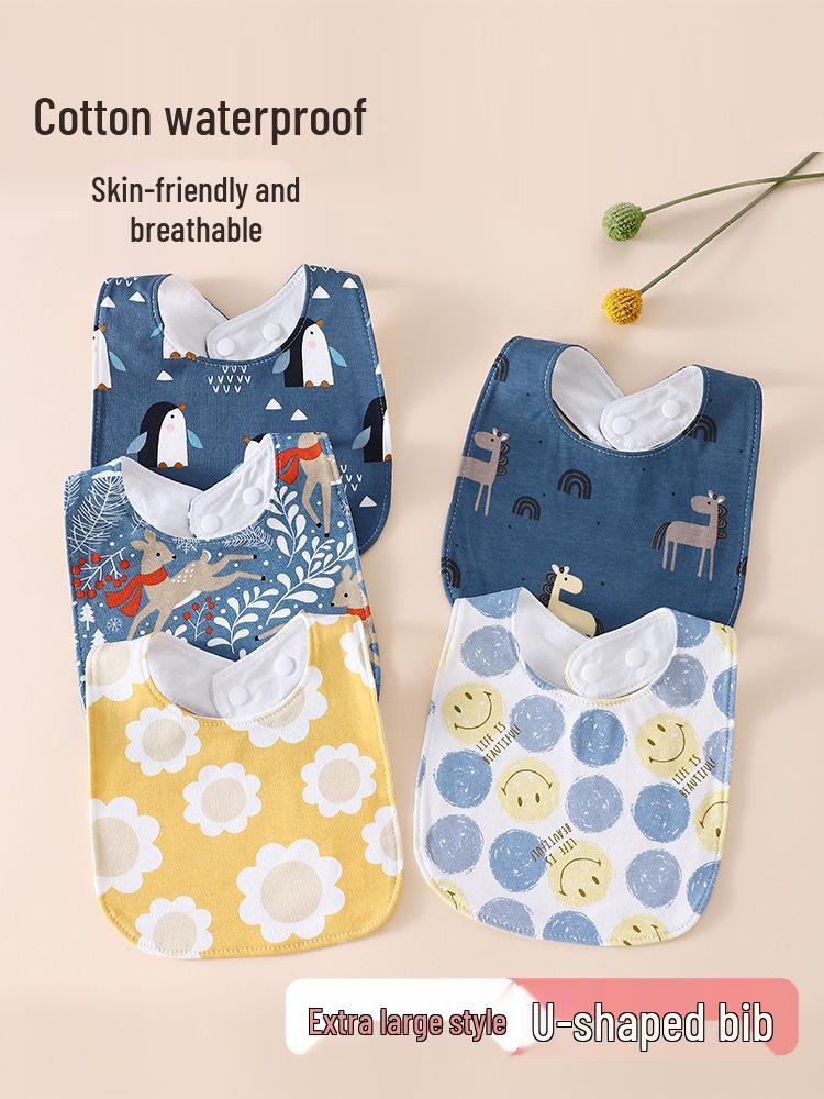 Waterproof A-Class Pure Cotton Baby Bib - Newborn & Toddler U-Shape Neck Gaiter