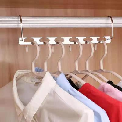 6 Hole Stainless Steel Clothes Hanger Foldable Traceless Clothe Hangers Storage  Shirt Hooks Shelf Household Bedroom Supplies