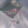 INS Imitation Cat's Eye Stone Couple Best Friend Women's Bracelet Simple Girly Heart Bell Bracelet Gift