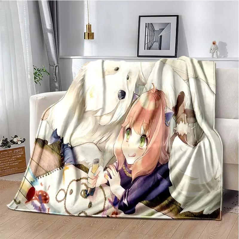 Spy x family Cartoon anime Kawai Throws Blanket Kid Super Home Soft Flannel Blanket for Travel Bedding Blanket for Birthday Gift