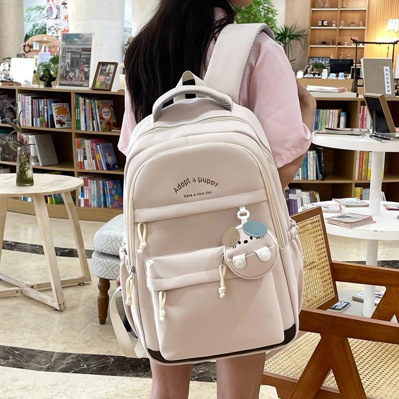 Cute and lightweight backpack, junior high school and high school schoolbag, large-capacity student schoolbag, high value and burden reduction