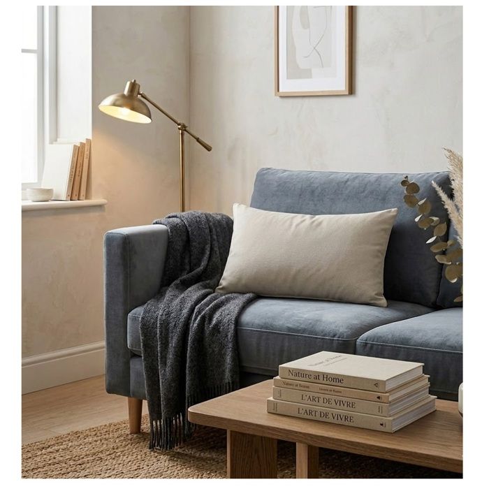 Coussin polyester uni 30 x 50 cm Pop color lin
