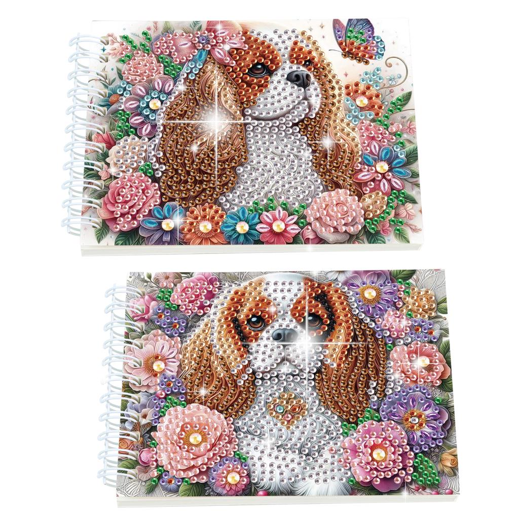 2 Pack Flower Animal DIY Diamond Painting Journals Notebooks Special Shaped Diamond Art Diary Book Christmas Gift for Adults