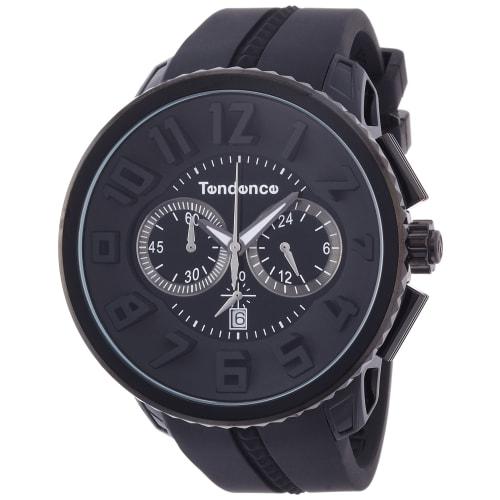 Tendence Gulliver Round Chronograph 51mm Men's Watch, Black Dial, Stainless Steel, Mineral Glass, Quartz Movement, TG460010