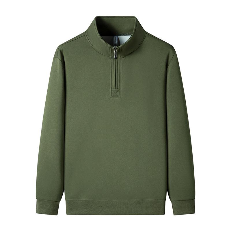 Unisex-Kapuzenpullover mit halbhohem Kragen und Reißverschluss, samtgefüttert, lange Ärmel, lässige, lockere Passform, Basisschicht für Paare im Frühling/Herbst