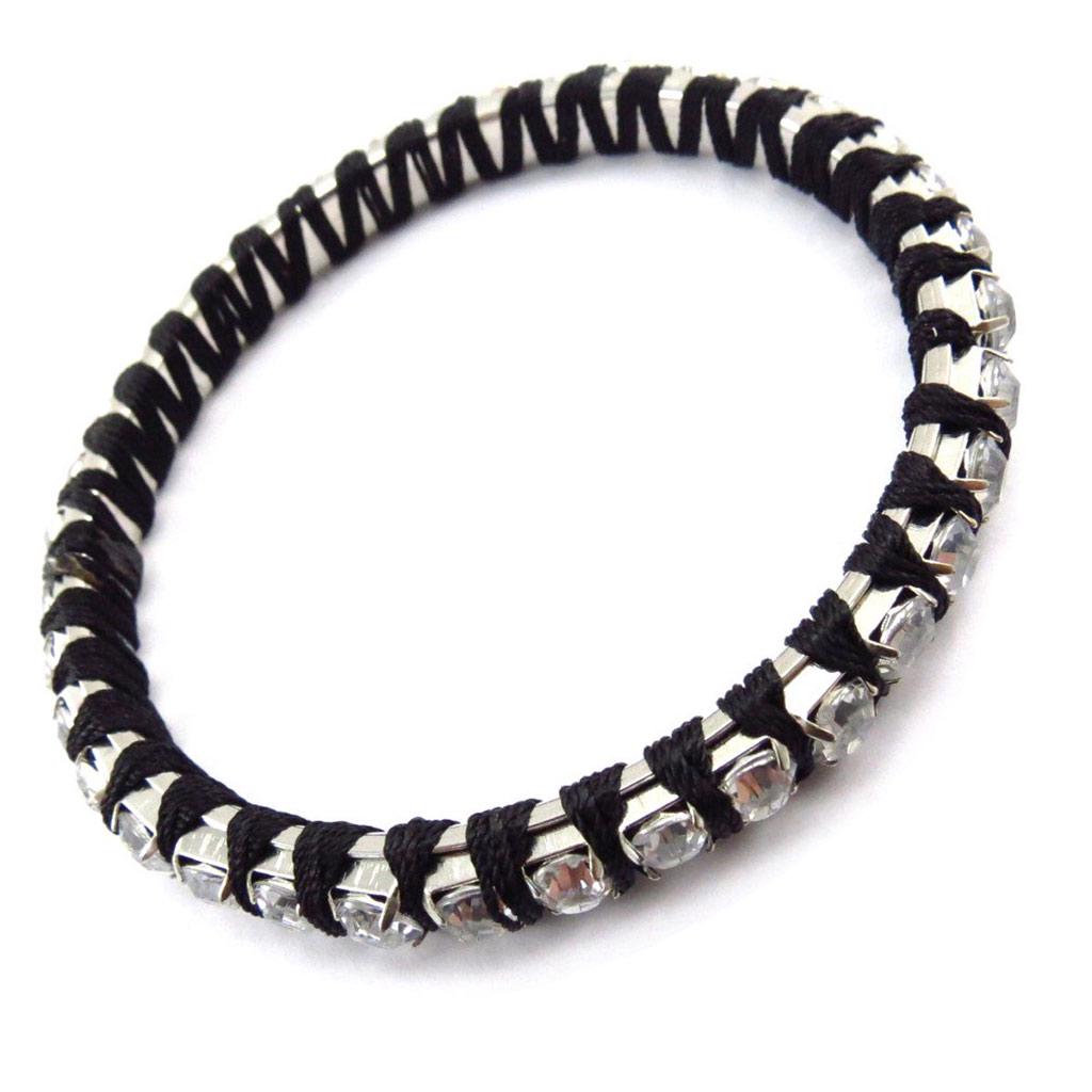 Les Trésors De Lily [J6330] - Bracelet créateur 'Sissi' noir blanc