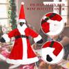 10-1PCS Wine Bottle Cover Christmas Red Velvet Dress Clothes Wine Bottles Bags Dinner Table Ornament New Year Party Home Decors