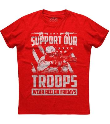 Support Our Troops, Wear Red On Fridays Men's New Patriotic Red T-shirt