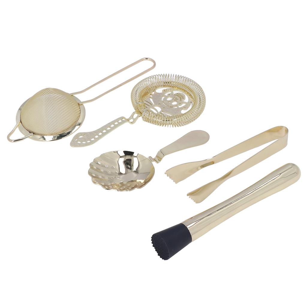 11PCS Cocktail Shaker Set Stainless Steel Drink Mixer Set Bar Cocktail Mixing Tool for HouseholdGold