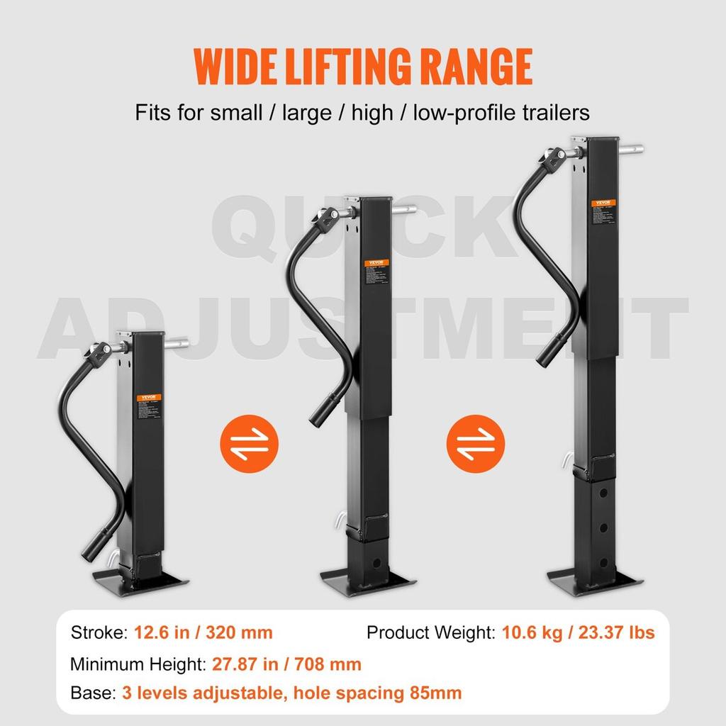 Trailer Jack, Trailer Tongue Jack Welding-on 12000 lb Weight Capacity, Trailer Jack Stand with Handle for lifting RV Trailer, Horse Trailer, Utility