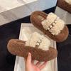Fashion super fire cotton slippers senior college style thin thick bottom fluffy slippers women's wear