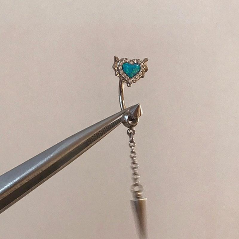 Unique Earbone Nails Heart Pendant Earrings Heart Ear Studs Cool Earrings Alloy Texture Perfect for Daily Wear and Party