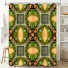 Modern Geometric Shower Curtain Decor With Symmetrical Patterns Orange Green Blue Waterproof Fabric For Bathrooms
