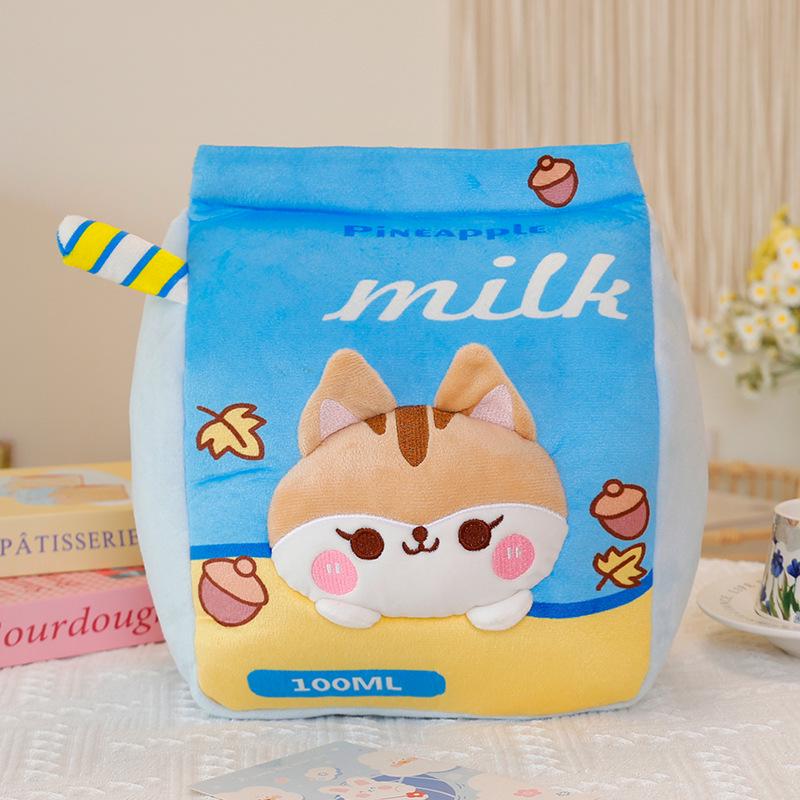 

Мультяшная плюшевая подушка в виде животного - Коробка молока, Кролик, Белка, Подушка для сна для детей 15cm Printed 0.07kg