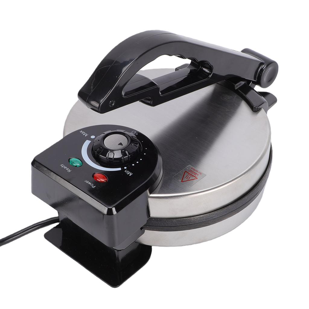 Electric Tortilla Maker 1000W Non Stick Knob Adjustable Temperature Control Uniform Baking Make Indian Style Chapati
