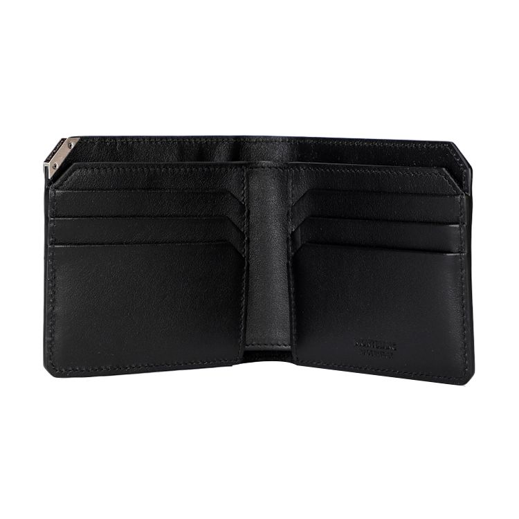 Montblanc Meisterstück Double Fold Leather Wallet Men Wallets Black 124089