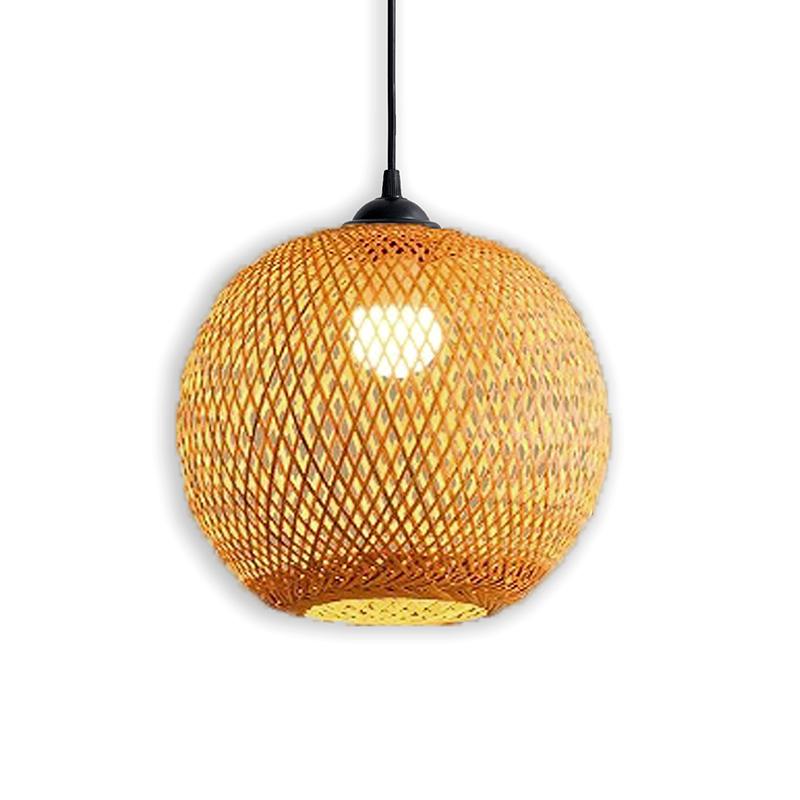 1Pc Home Decorative DIY Chandelier Pendant Ceiling Light Cover Retro Lampshade Bamboo Woven Hanging