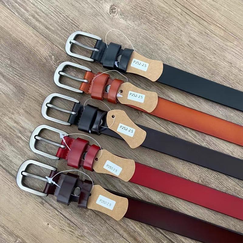 Belt Women'S Retro Niche Cowhide Leather Belt With Jeans Belt