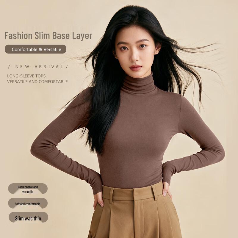 Baleno Women's Long Sleeve Mock Neck Knit Base Layer Top