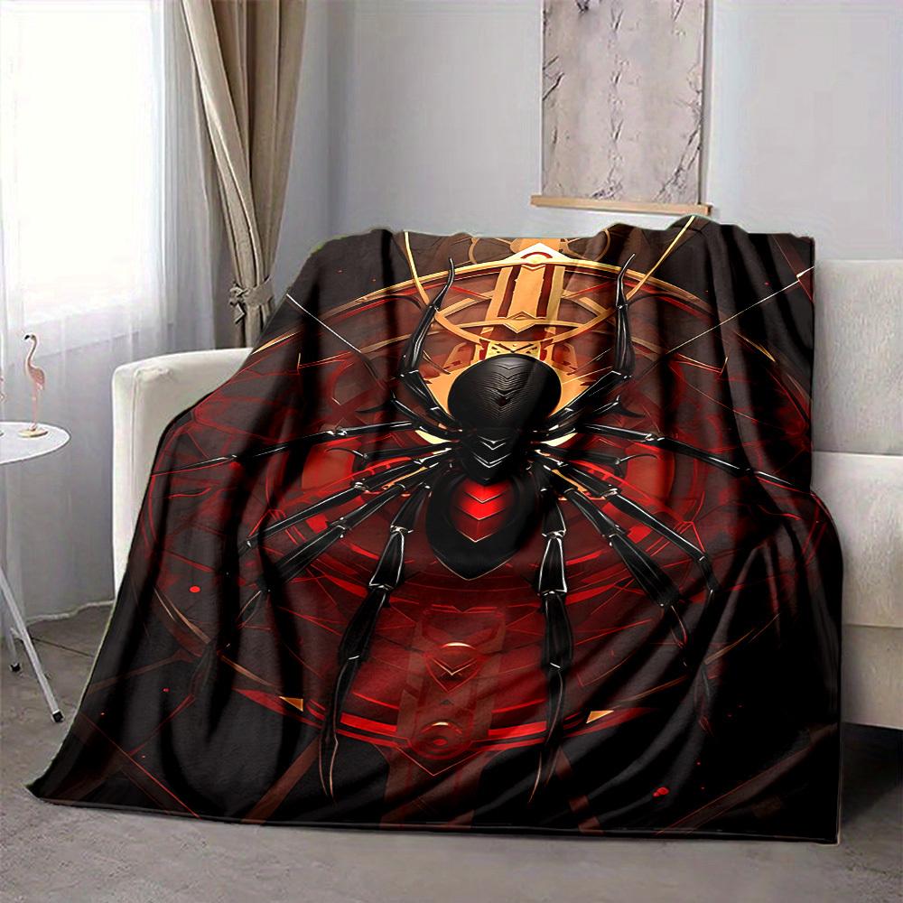 1pc Spider Web Blanket, Lightweight Flannel Throw Blanket for Sofa, Bed, Travel, Camping, Living Room, Office, Couch021