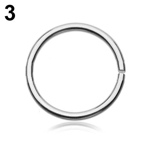 Steel Thin Small Nose Ring Hoop Cartilage Piercing Studs Sanwood 0.8mm 6mm серебряный