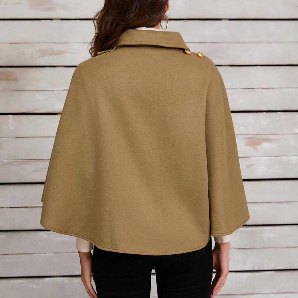 Women's Fashion Wool Tweed Jacket Short Versatile Cape Shawl