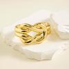 Fashionable Personalized Metallic Texture Geometric Opening Bracelet Women's Jewelry Versatile for Daily Use
