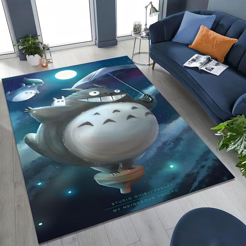 Kawaii T-Totoros Cartoon Art Carpet Rug for Bedroom Living Room Sofa Home Doormat Decor,Large Kids play Non-slip Floor Mat