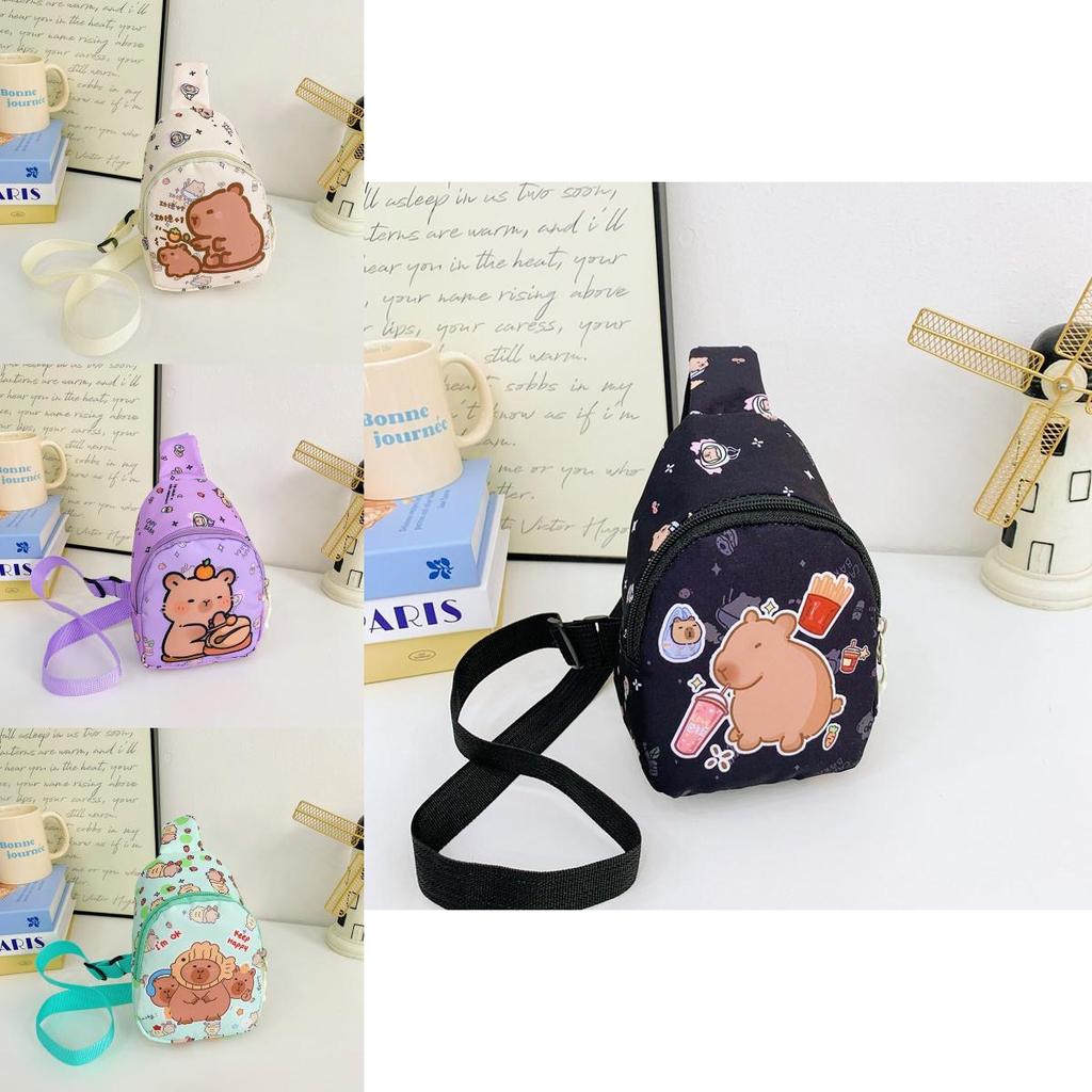 Adorable Cartoon Character Kids Sling Bag In Lightweight Nylon For Nursery School