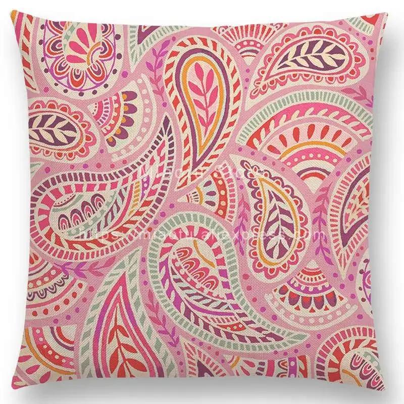 New Beautiful Leaf Flower Gorgeous Floral Doodle Colourful Paisley Decorative Pattern Mandalas Cushion Cover Pillow Casea, 30x30cm
