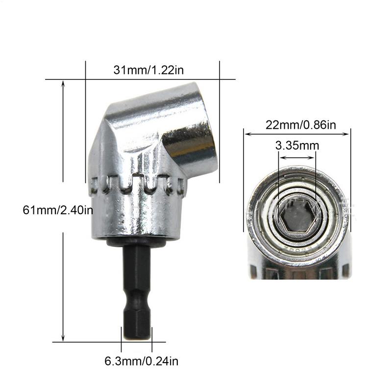Winkel-Bohreradapter Sechskant-Schaft Bit-Halter Aufsatz Biegsamer 105-Grad-Winkelbohradapter Für Enge Räume Tischler