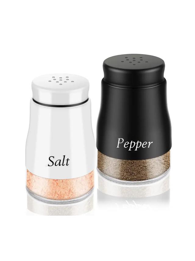 2pcs Seasoning Shaker Glass Bottles Spices Storage Barbecue Condiment Jar Salt Pepper Boxes For Kitchen Gadget Tools Organizer
