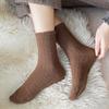Thick Wool Socks for Autumn and Winter, Twisted Warm Mid-calf Socks for Women, Solid Color, Retro and Versatile Women's Socks