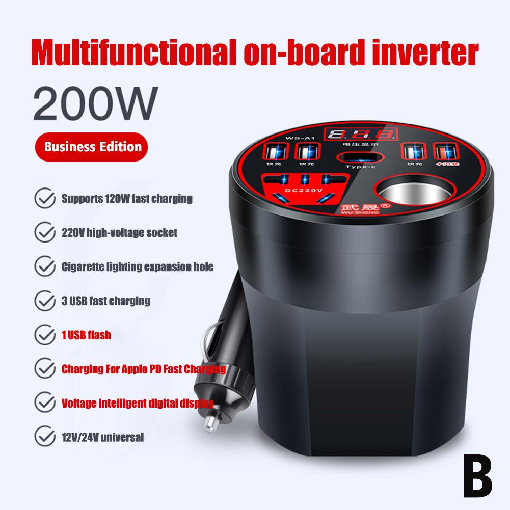 Car Inverter 12V 24V Universal USB 3.0 Chanrging Port Voltage Display Multifunctional Socket Converter Charger Cigarette Lighter